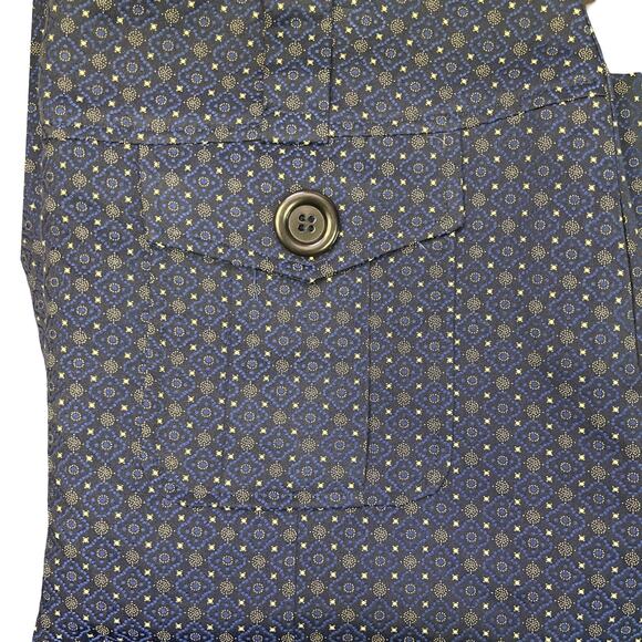 Pendleton Navy Geometric Print Skirt Front Pockets Lined Career Size 12 - Picture 4 of 7